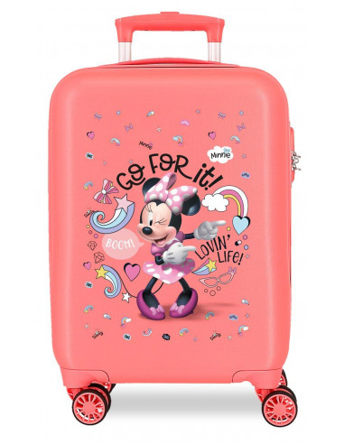 4721321 ABS SUITCASE 50 CM 4W.  MINNIE LOVING LIFE CORAL